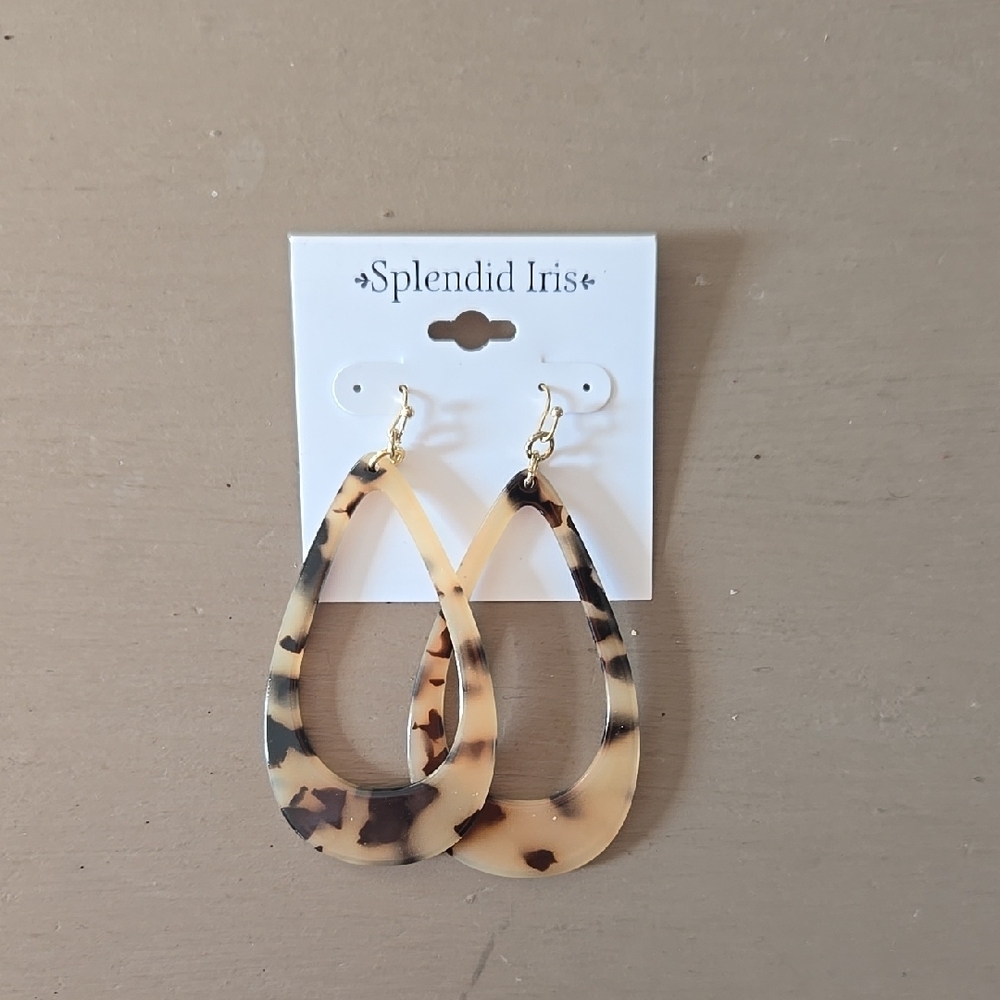 Splendid Iris Tortoise Shell Drop Earrings NEW